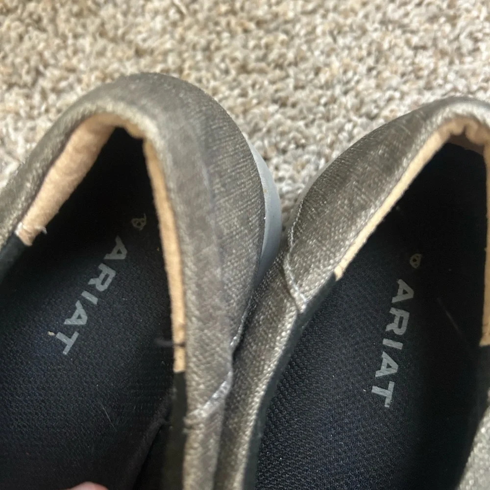 Ariat Men's Hilo Stretch Charcoal Canvas Sneaker Loafer Size 8.5D Outdoor Casual